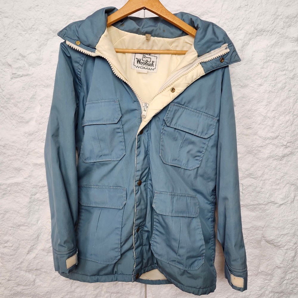 Vintage 80s Woolrich Slate Blue Insulated Mountain Parka Jacket USA Medium